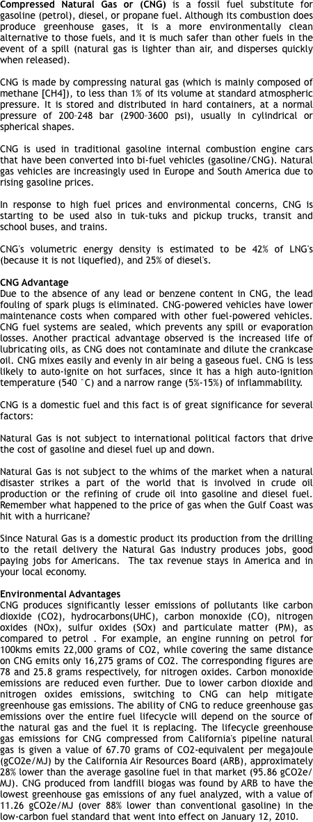 Compressed Natural Gas or (CNG)